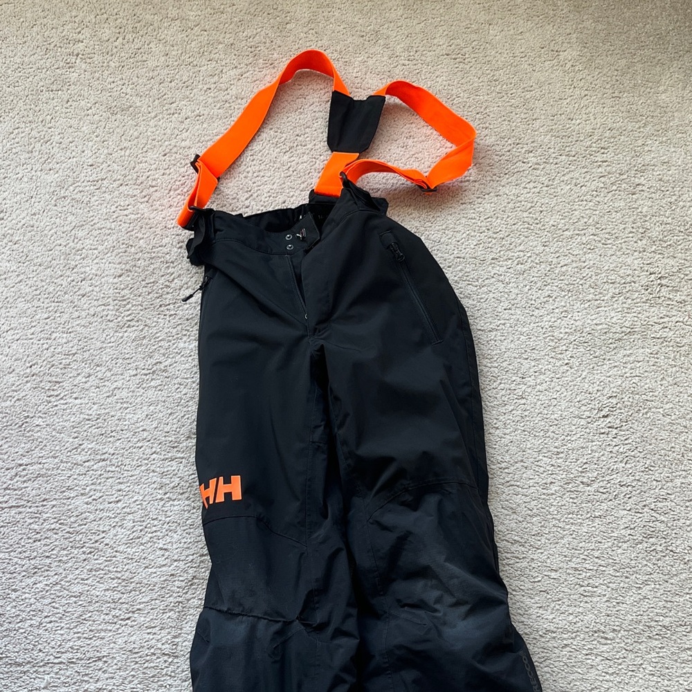 Helly Hansen Black Bib with Vibrant Orange Straps